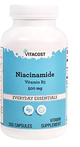 Vitacost Niacinamide (Vitamin B-3) - No-Flush Niacin - 500 mg - 200 Capsules