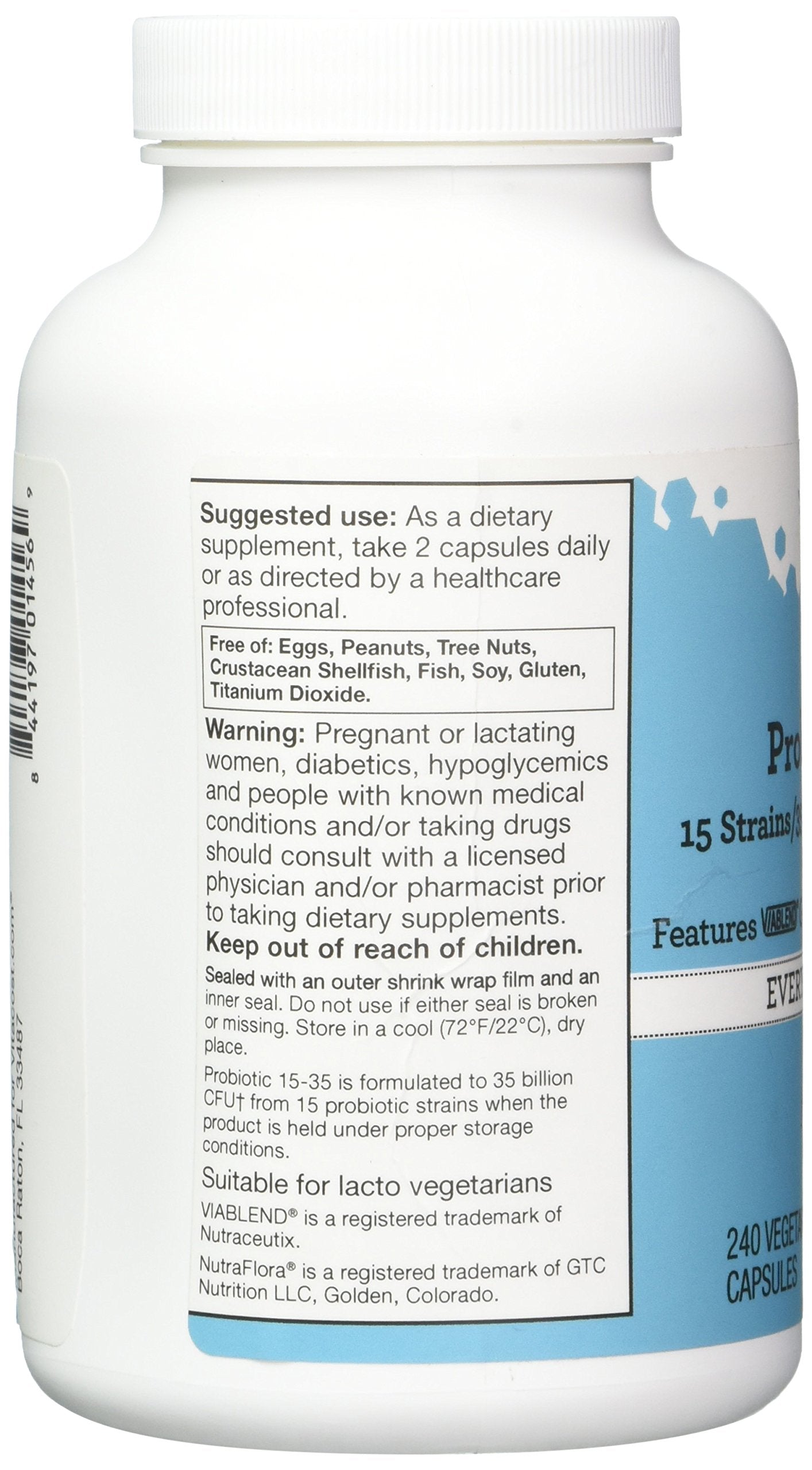 Vitacost Probiotic 15-35 Billion 240 Capsules | 15 Strains, 35B CFU