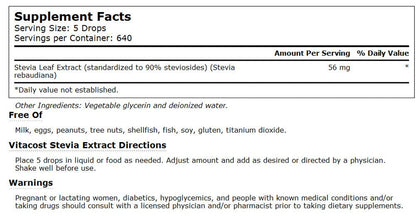 Vitacost Stevia Extract - 4 fl oz | All-Natural Calorie-Free Sweetener