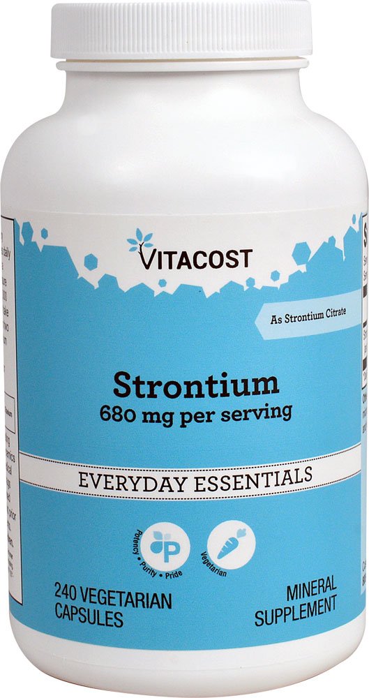 Vitacost Strontium - 680 mg per Serving | 240 Vegetarian Capsules