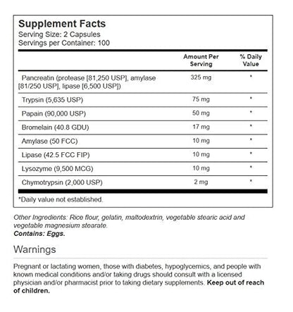 Vitacost Synergy Mega Digestive Enzymes 10X Pancreatin – 200 Capsules