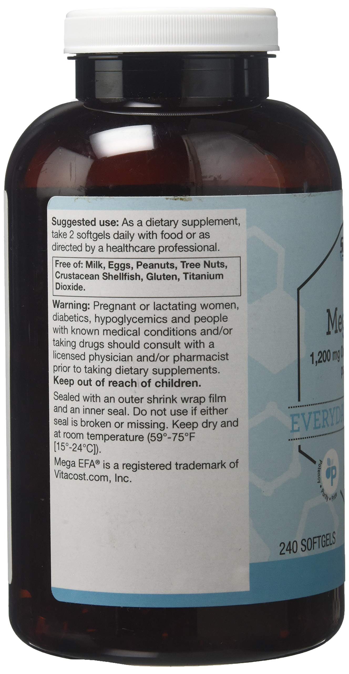 Vitacost Synergy Mega EFA Mini Gels 1200 mg Omega-3 EPA & DHA – Natural Strawberry | 240 Softgels