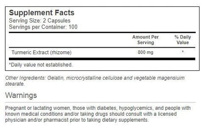 Vitacost Turmeric Extract - 800 mg per Serving | 200 Capsules
