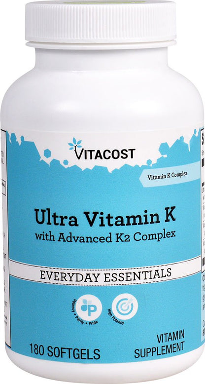 Vitacost Ultra Vitamin K with Advanced K2 Complex - 180 Softgels