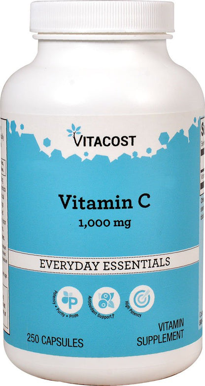 Vitacost Vitamin C 1000 mg - 250 Capsules | High Potency