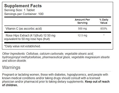 Vitacost Vitamin C with Rose Hips – 500 mg, Delayed Release, 100 Tablets