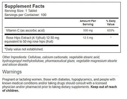 Vitacost Vitamin C with Rose Hips – 500 mg, Delayed Release, 100 Tablets
