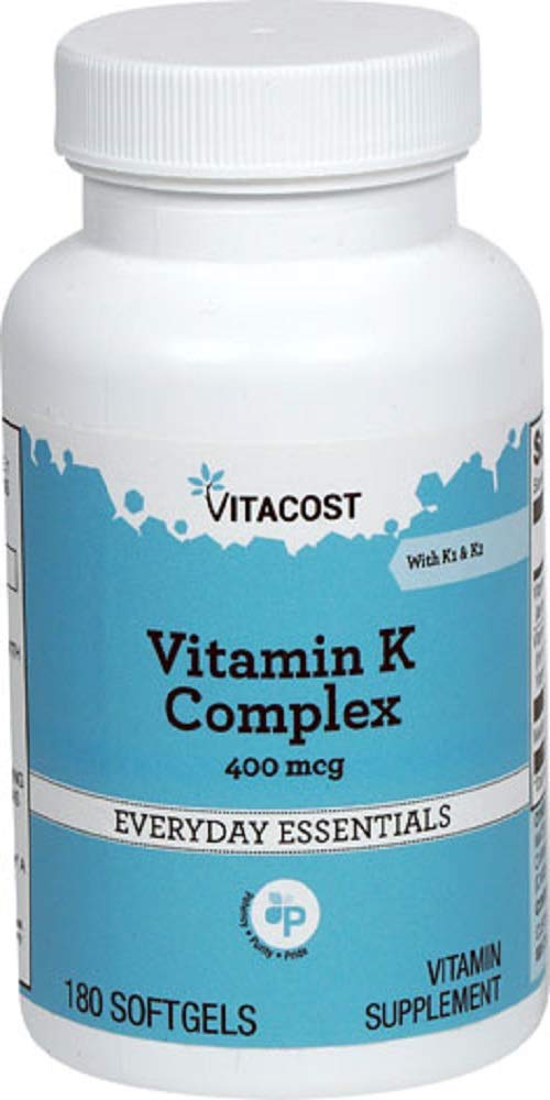 Vitacost Vitamin K Complex with K1 & K2 - 400 mcg | 180 Softgels