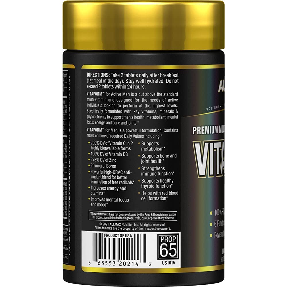 AllMax Vitaform Multi-Vitamin for Men, 60 Tablets