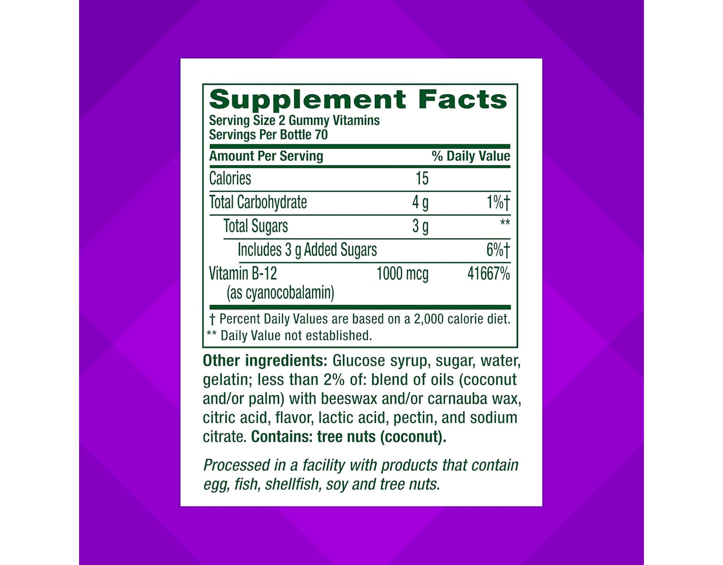 Vitafusion B-12 1000mcg Gummy – 140 Count (Pack of 2) | Vitamin B12 Supplement