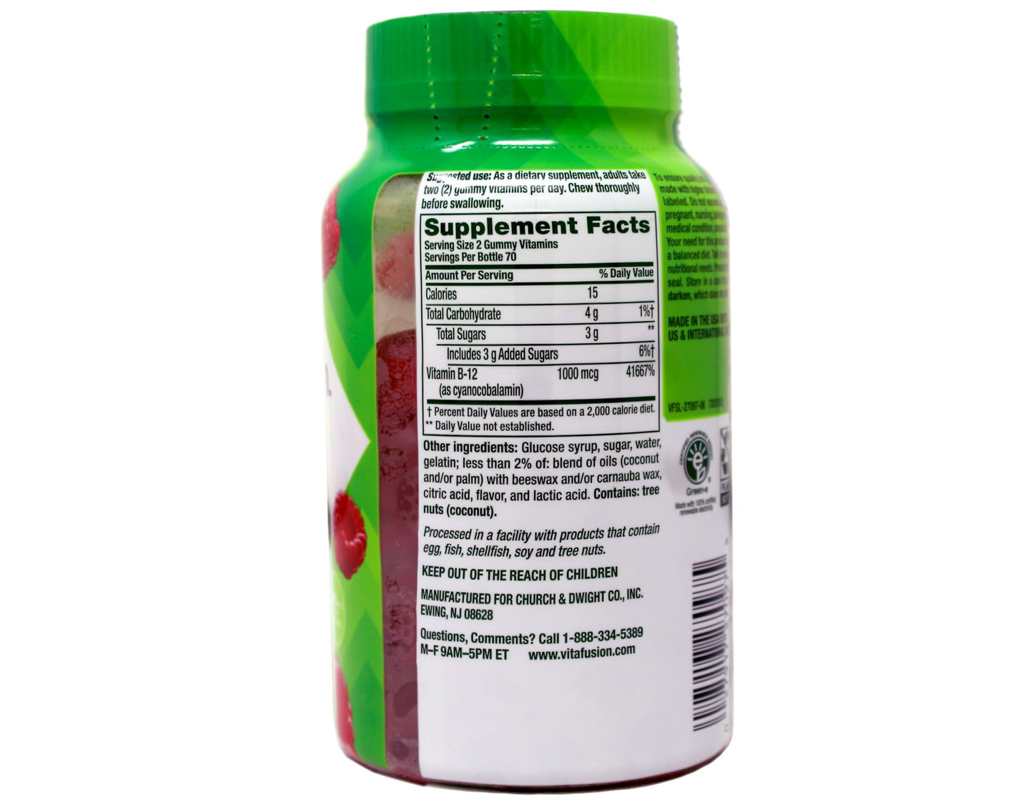 Vitafusion B-12 1000mcg Gummy – 140 Count (Pack of 2) | Vitamin B12 Supplement