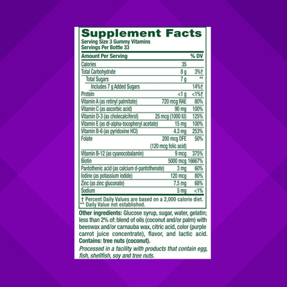 Vitafusion Gorgeous Hair, Skin Nails Gummies – Raspberry 100ct