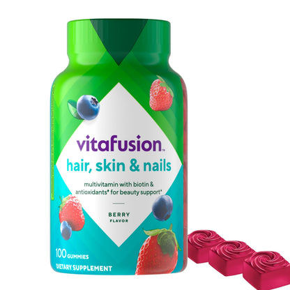 Vitafusion Gorgeous Hair, Skin Nails Gummies – Raspberry 100ct