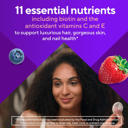 Vitafusion Gorgeous Hair, Skin Nails Gummies – Raspberry 100ct