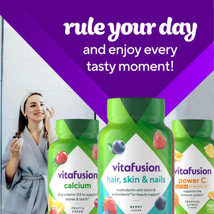 Vitafusion Gorgeous Hair, Skin Nails Gummies – Raspberry 100ct
