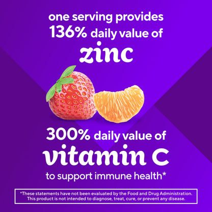Vitafusion Power Zinc Gummy Vitamins – Immune Support, Strawberry Tangerine, 90 Count