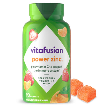 Vitafusion Power Zinc Gummy Vitamins – Immune Support, Strawberry Tangerine, 90 Count