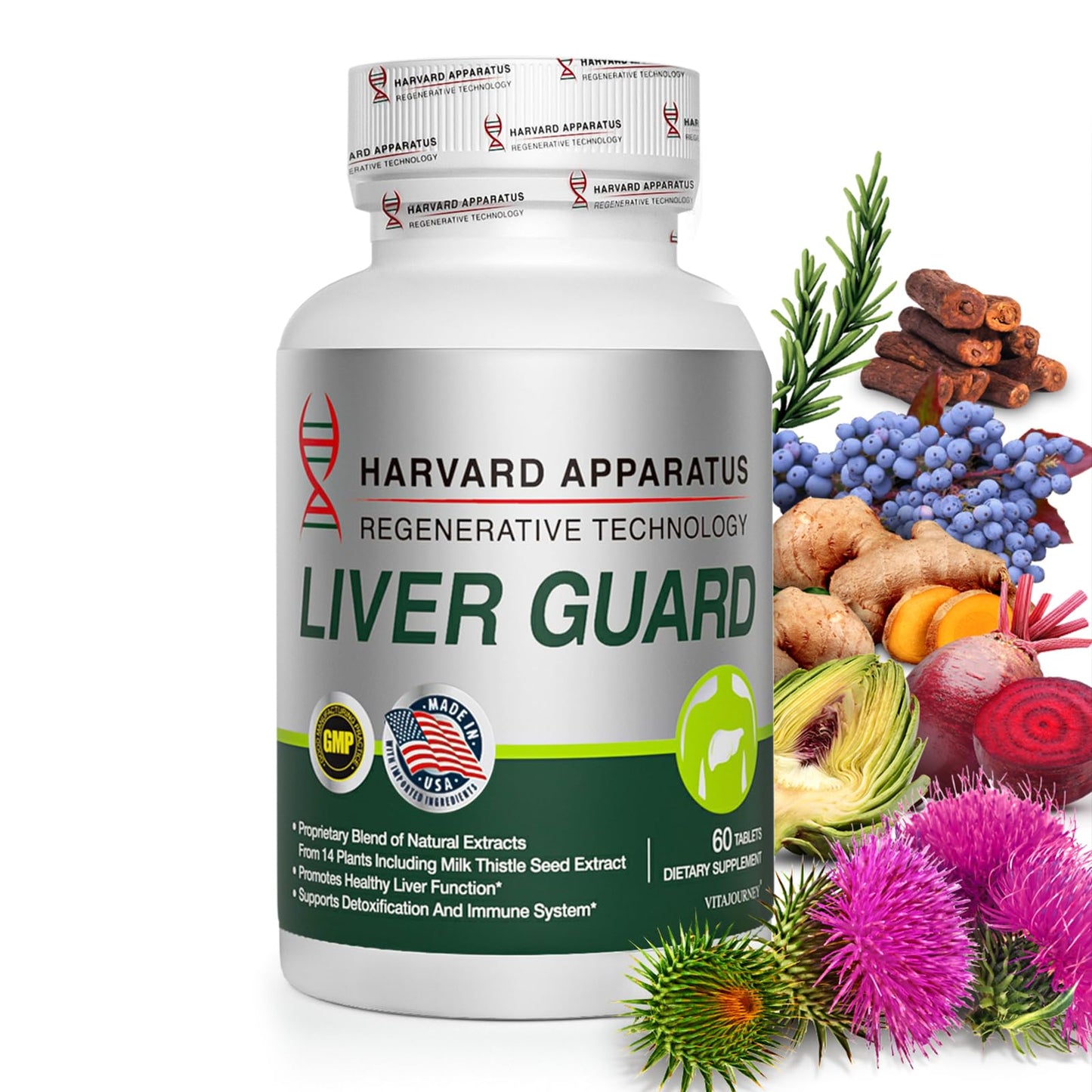 VITAJOURNEY Liver Cleanse Detox & Repair – 14 Herbal Liver Support, 60 Tablets