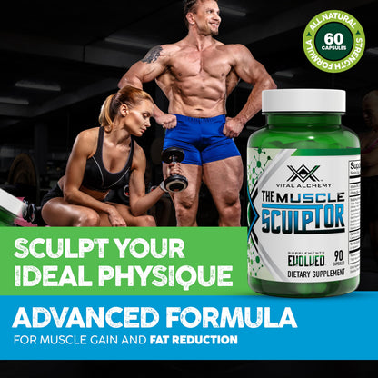 Vital Alchemy The Muscle Sculptor – Muscle Builder with B3, B6, Epicatechin & Cayenne | Made in USA