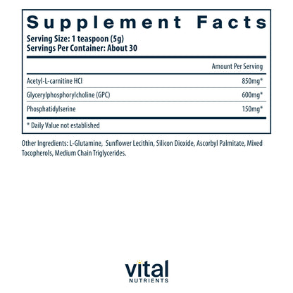 Vital Brain Powder | Vital Nutrients – Phosphatidylserine & Acetyl-L-Carnitine Nootropic