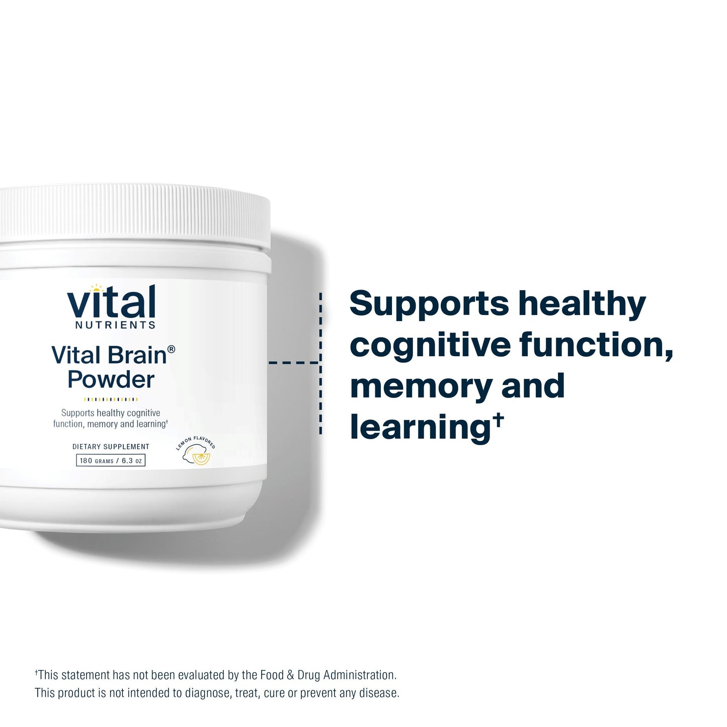 Vital Brain Powder – Nootropic with Phosphatidylserine & Acetyl-L-Carnitine | Lemon 150g
