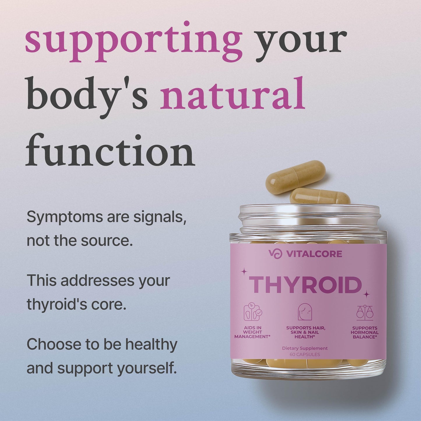 Vital Core Desiccated Thyroid 200mg – NZ Grass-Fed for Women | Energy & Thyroid Health