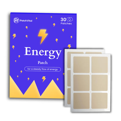 Vital Energy Patches (30 Count) – Vitamin B12, B3 & B5 | Plant-Based, Water-Resistant Energy Patch for Focus & Stamina
