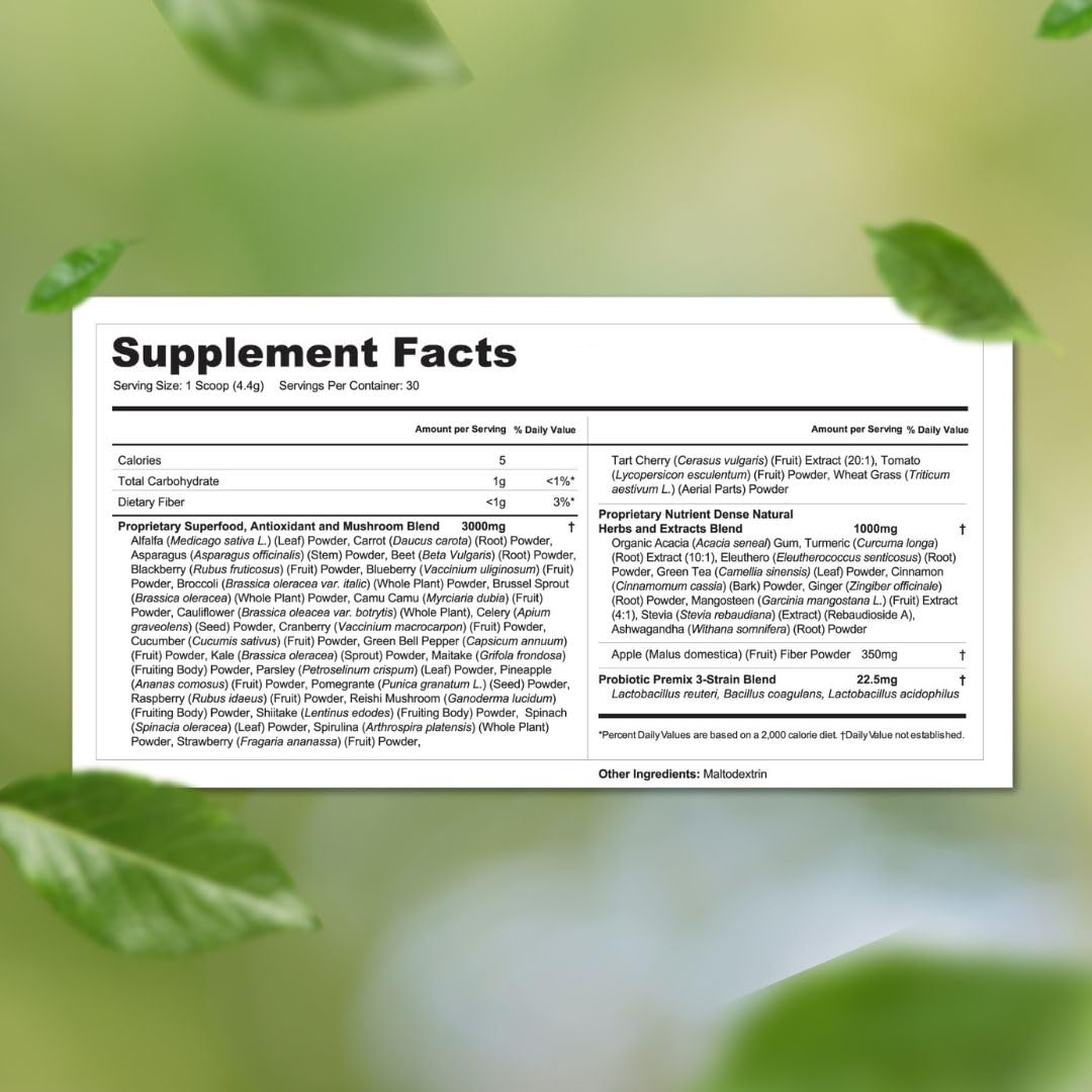 Vital Greens Superfood Powder – 40+ Superfoods, Probiotics, Vegan