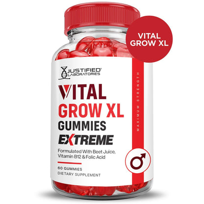 Justified Laboratories Vital Grow XL Extreme 2000MG Gummies – Vegan, Non-GMO, ACV Formula