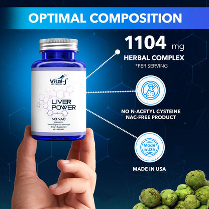 Vital-J 21-in-1 Liver Support Supplement – Detox, Repair & Digestion with Milk Thistle, Zinc, Beetroot (60 capsules)