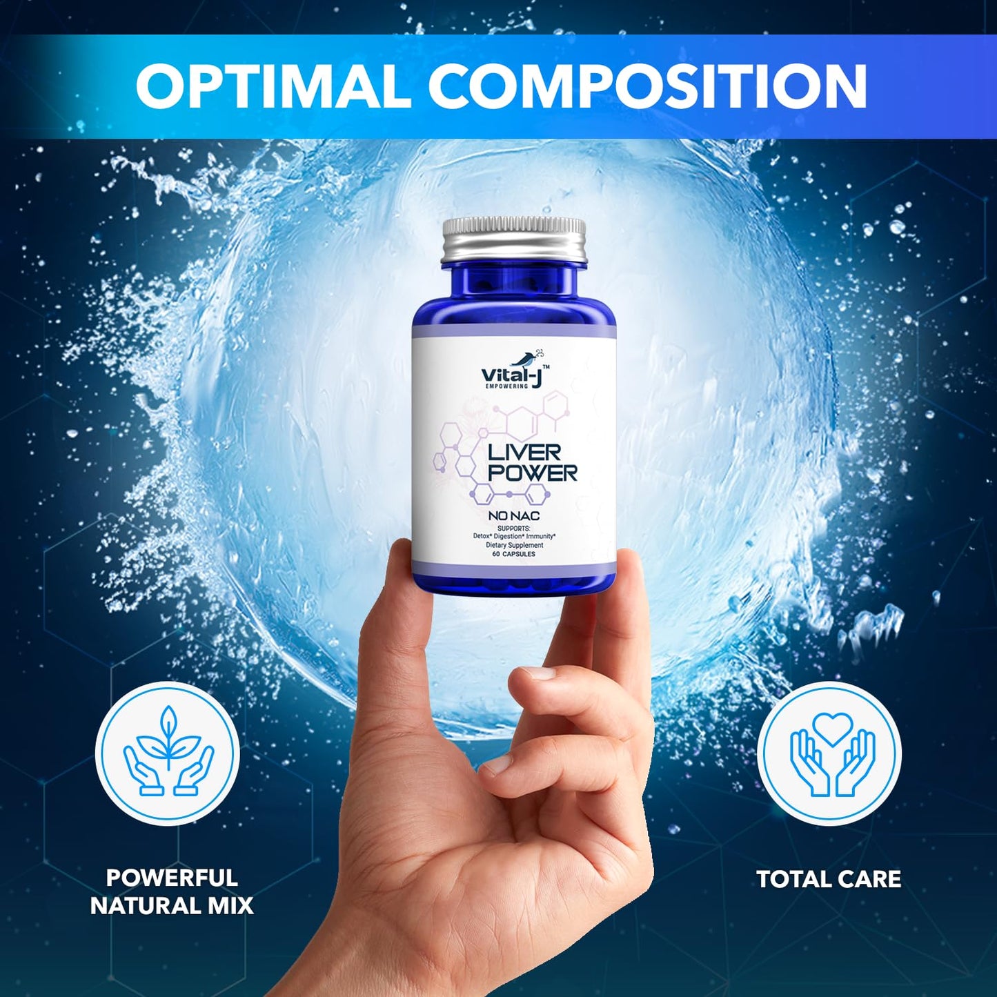 Vital-J 21-in-1 Liver Support Supplement – Detox, Repair & Digestion with Milk Thistle, Zinc, Beetroot (60 capsules)