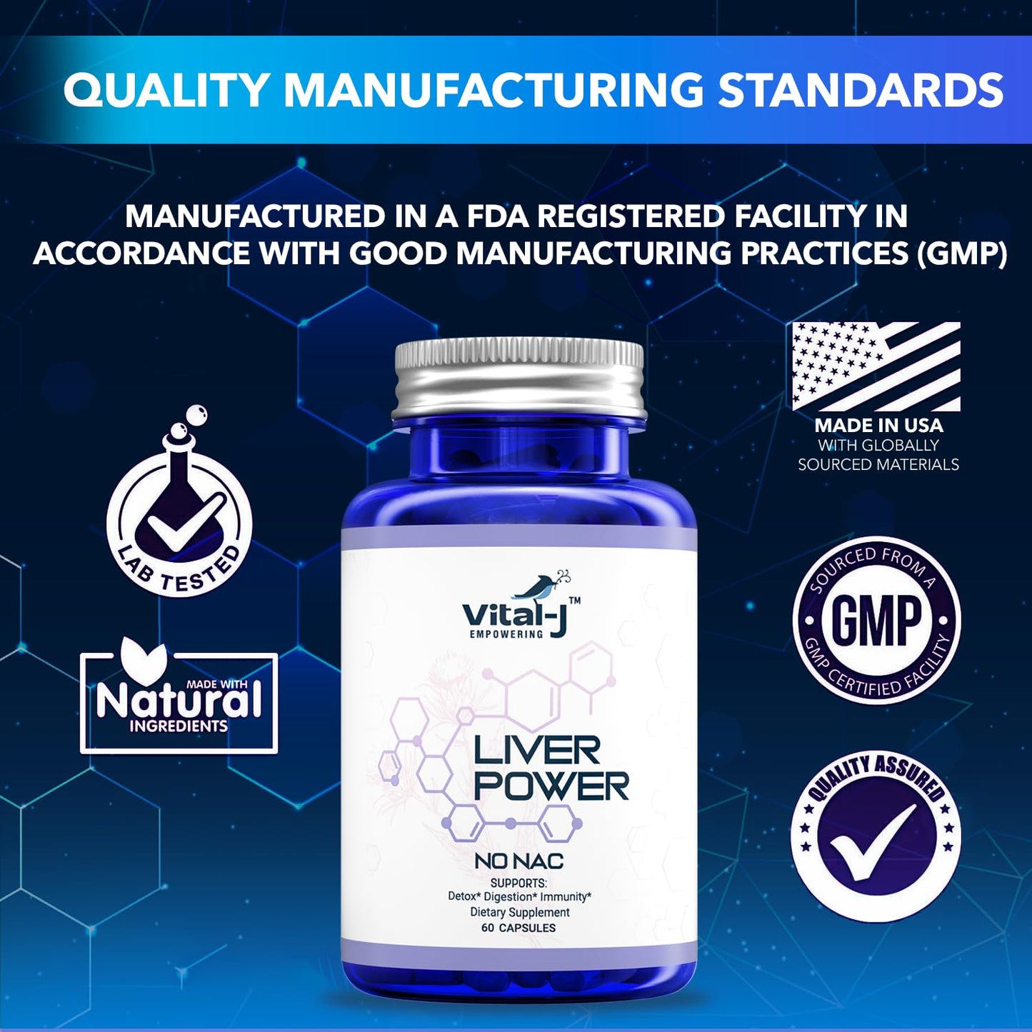 Vital-J 21-in-1 Liver Support Supplement – Detox, Repair & Digestion with Milk Thistle, Zinc, Beetroot (60 capsules)