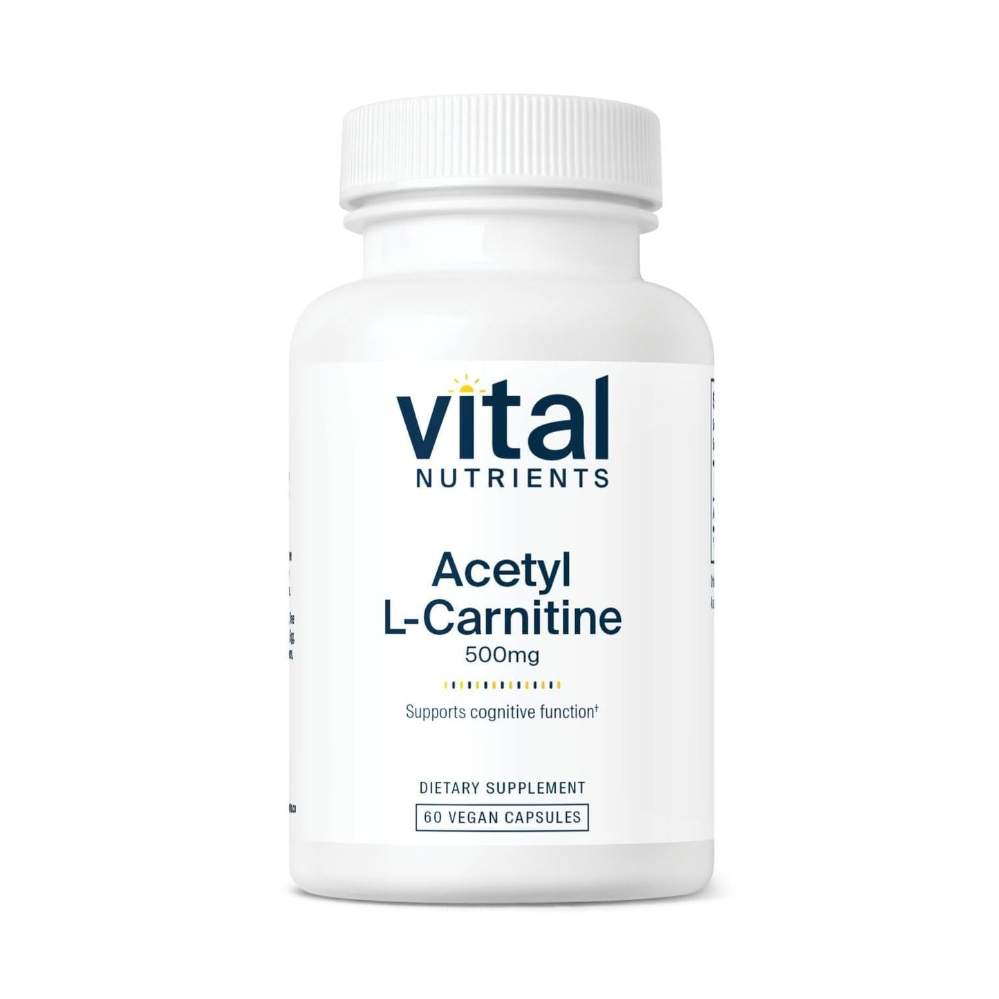 Vital Nutrients Acetyl L-Carnitine 500mg – Brain & Cognitive Support | Vegan, Non-GMO | 60 Capsules