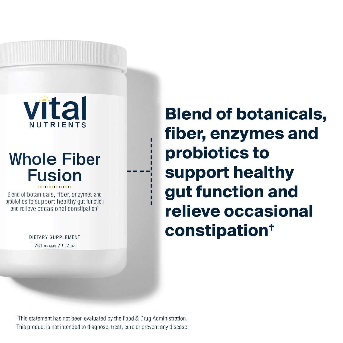 Vital Nutrients Whole Fiber Fusion Powder – Natural Dietary Fiber (Vegetarian) 261 g