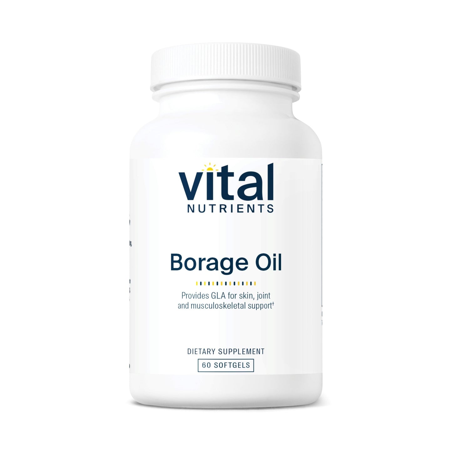 Vital Nutrients Borage Oil 1000mg | High-Dose GLA Omega-6 | 60 Softgels | Gluten, Dairy, Soy Free | Non-GMO