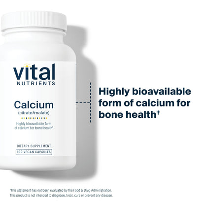 Vital Nutrients Calcium Citrate & Malate Complex 150mg – Vegan | Pack of 2 | Bone, Muscle & Heart Health