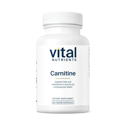 Vital Nutrients Carnitine 500mg – L-Carnitine for Heart Health | Vegan, Gluten & Dairy Free | 60 Capsules