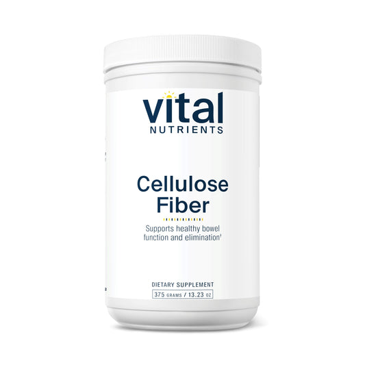Vital Nutrients Cellulose Fiber Powder - 375g Insoluble Fiber | Gluten Free | Non-GMO | 60 Capsules BritishVita | Premium UK Vitamins & Wellness Supplements