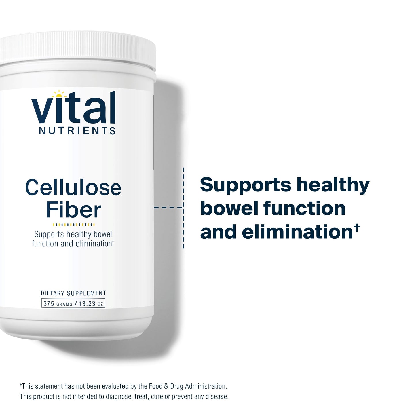 Vital Nutrients Cellulose Fiber Powder - 375g Insoluble Fiber | Gluten Free | Non-GMO | 60 Capsules