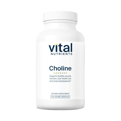 Vital Nutrients Choline 550mg – Vegan, Non-GMO, 100% RDA | 120 Capsules