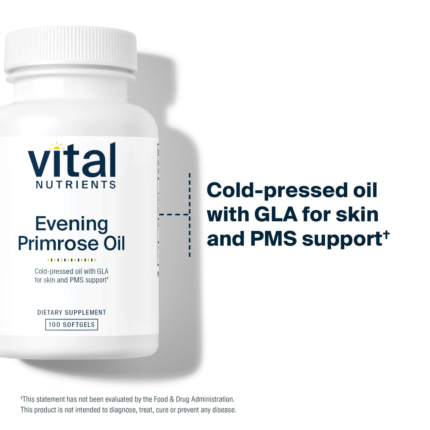 Vital Nutrients Evening Primrose Oil 1000mg – GLA Omega-6, 100 Softgels