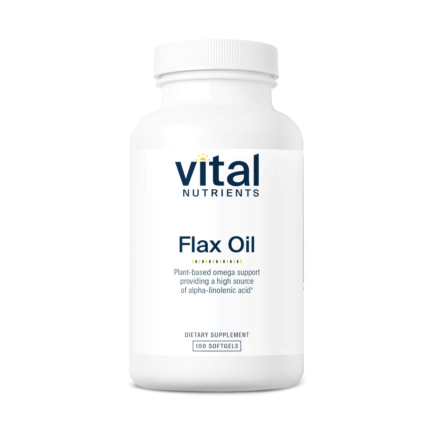 Vital Nutrients Flax Seed Oil 3000mg – Cold Pressed, High ALA for Heart Health | Non-GMO | Gluten, Dairy & Soy Free | 100 Softgels