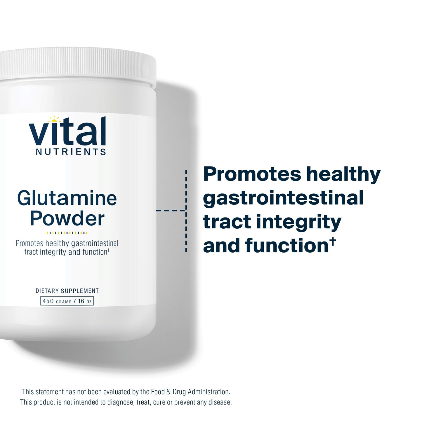 Vital Nutrients Glutamine Powder | GI Support, Gluten Free, Non-GMO 450g