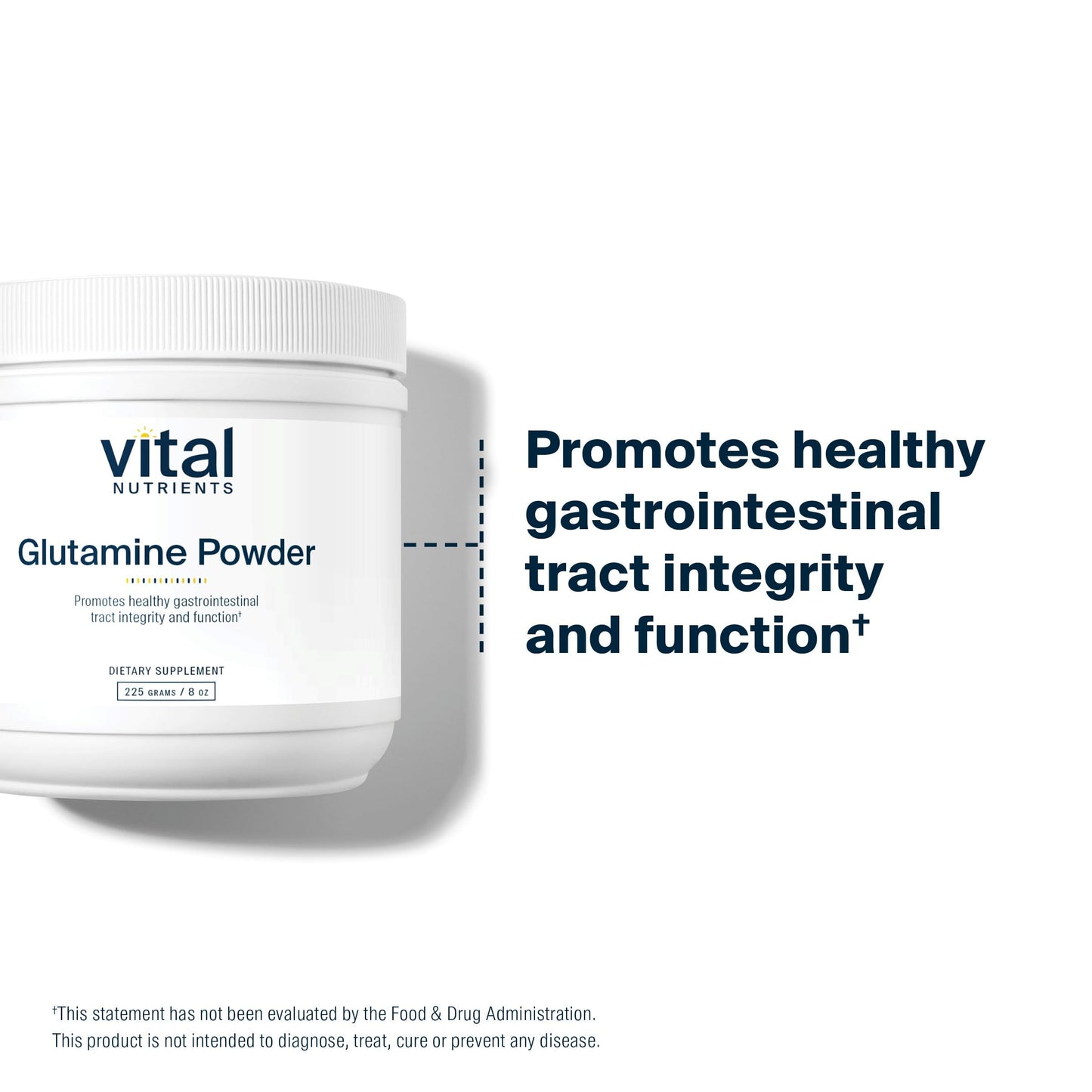 Vital Nutrients Glutamine Powder – GI Support, Gluten Free & Non-GMO (225 g / 8 oz)