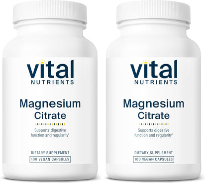 Vital Nutrients Magnesium Citrate 150mg | Sleep, Relaxation & Muscle Support | Vegan, Gluten-Free | 200 Capsules (Pack of 2)