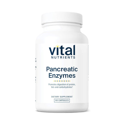 Vital Nutrients Pancreatic Enzymes 1000mg – Full Strength Digestive Enzymes (Protease, Amylase, Lipase) | Gluten, Dairy & Soy Free | 90 Capsules
