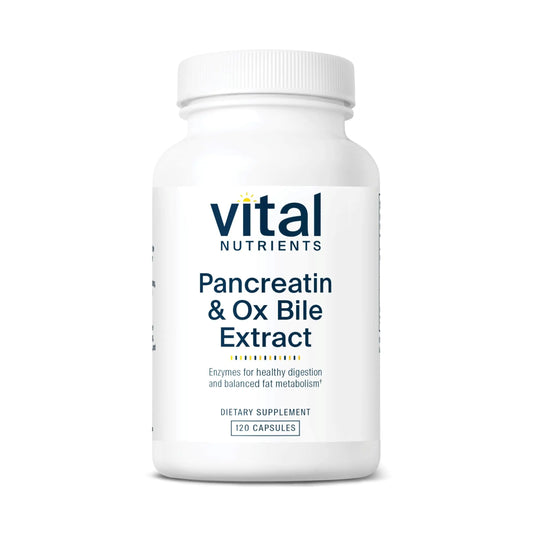 Vital Nutrients Pancreatin & Ox Bile Extract 500mg | Digestive Enzymes for Protein, Fat & Carbs | Gluten Free | 120 Capsules BritishVita | Premium UK Vitamins & Wellness Supplements