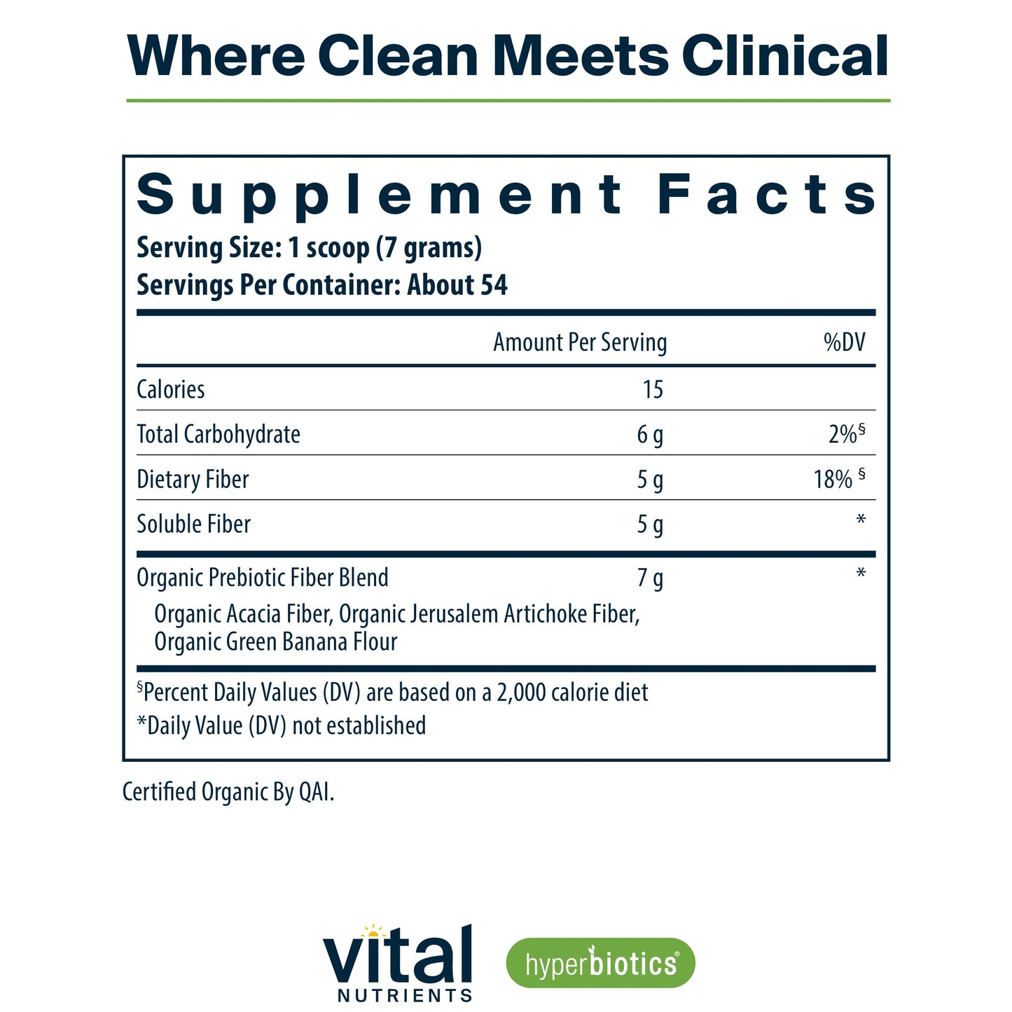 Hyperbiotics Vital Nutrients Organic Prebiotic Fiber Powder | Gut Health & Digestive Regularity | 54 Servings