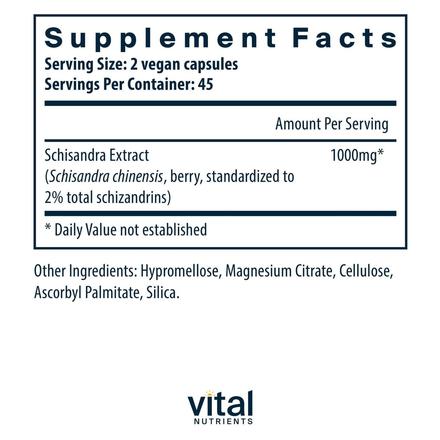 Vital Nutrients Schisandra Extract - Liver, Immune & Energy Support (1000 mg)