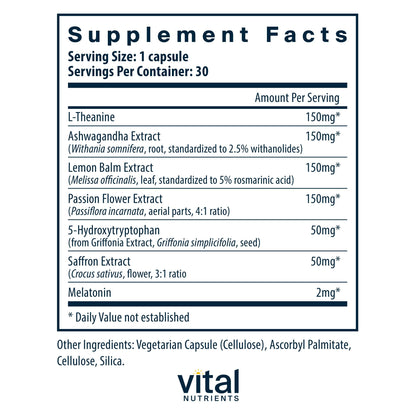 Vital Nutrients Sleep + Recover – Vegan Sleep Support with Melatonin, Ashwagandha & L-Theanine